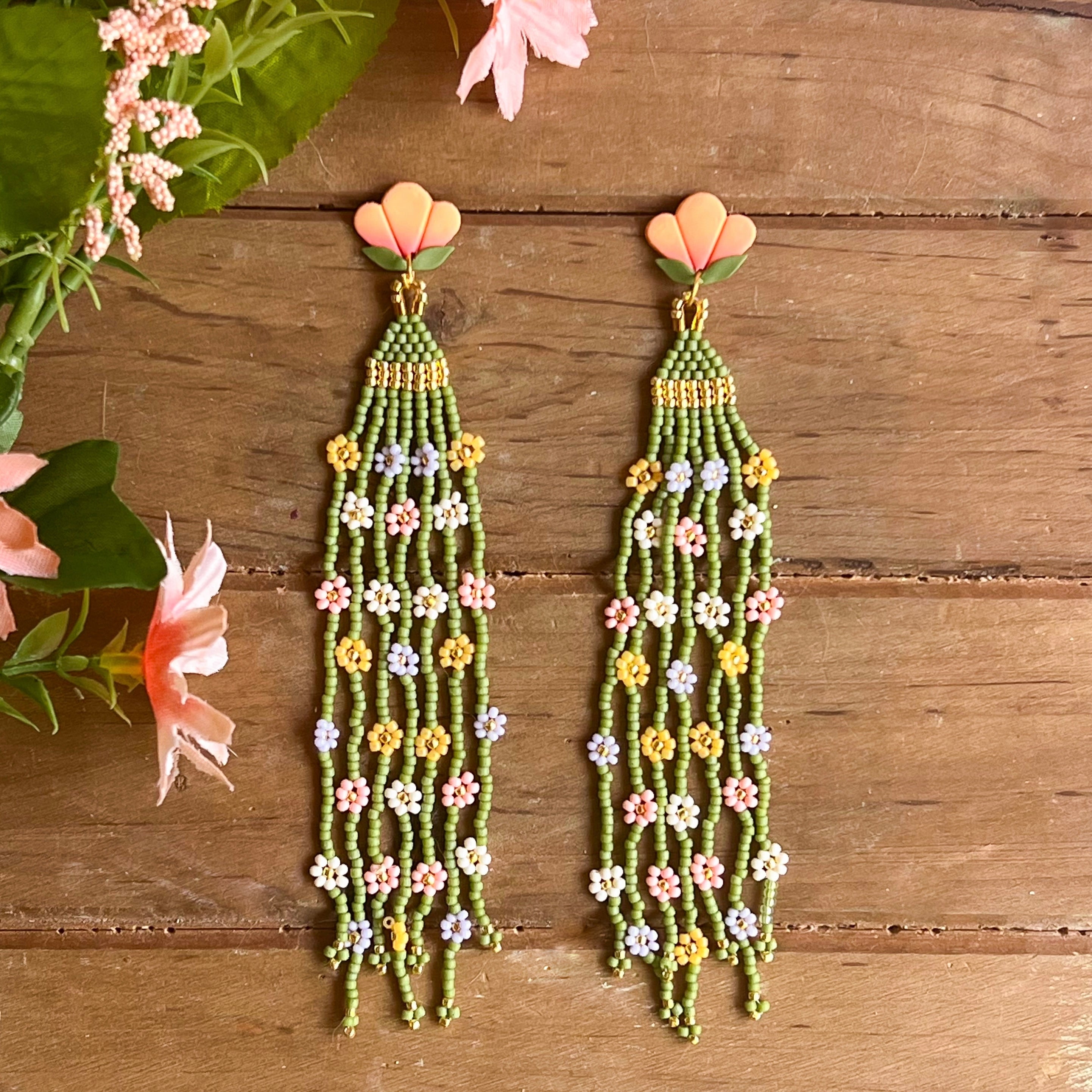 Floral Fringe Earrings