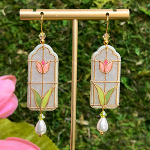 Glass Tulips Earrings