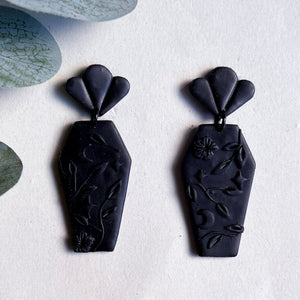 All Black Slab Earrings (Coffin)