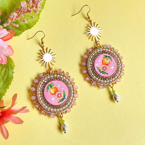 Sparkling Grapefruit Earrings