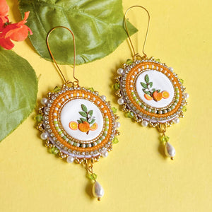 Orange Blossom Beaded Earrings