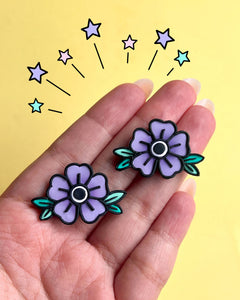 Pop Art Floral Studs