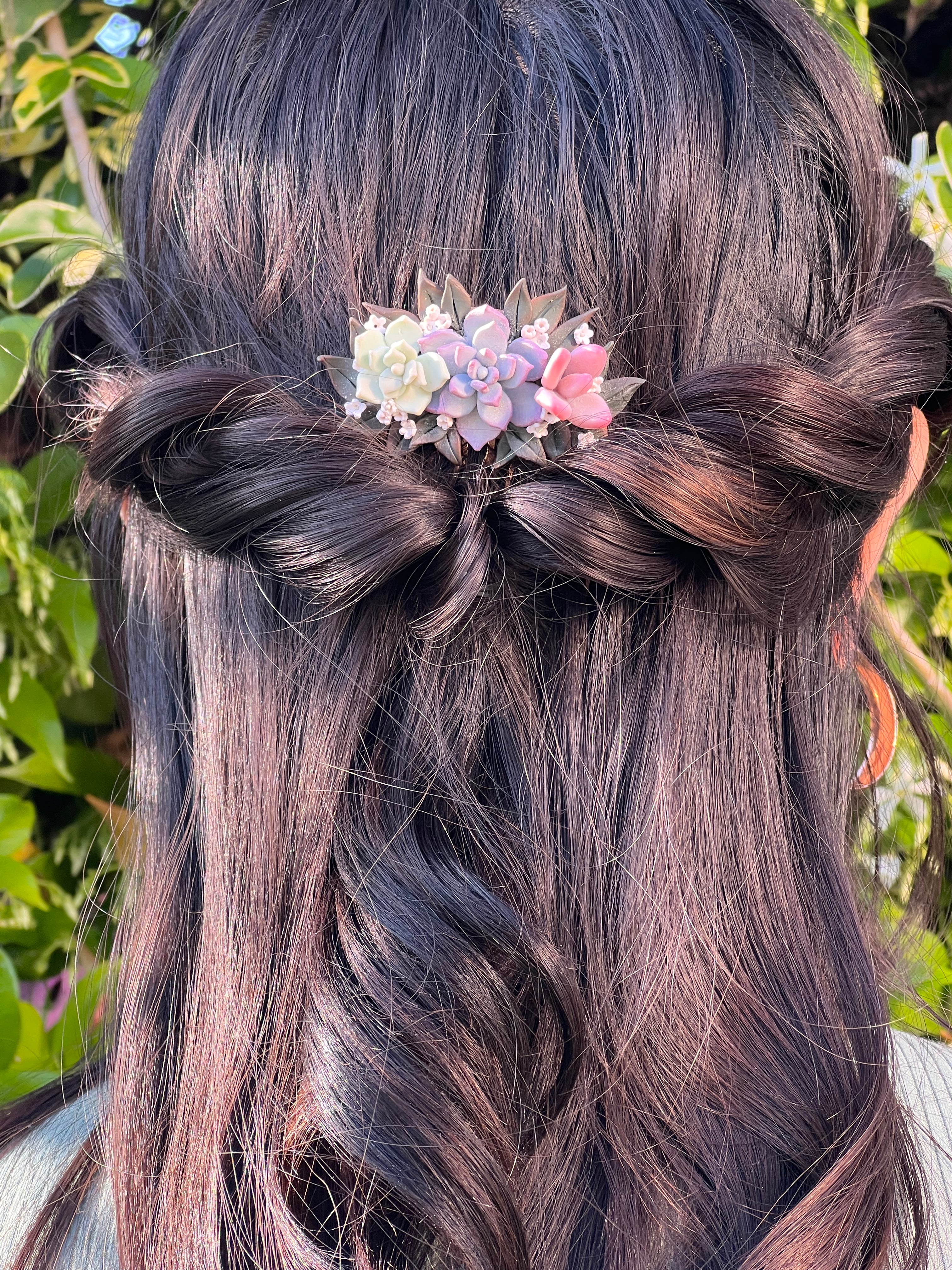 succulent hair comb Succulent Hair Comb – Clay & Rain