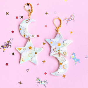 Celestial Pride Earrings (Moon and Star)