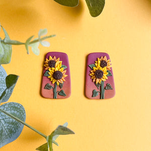 Sunflower Clay Cabochons