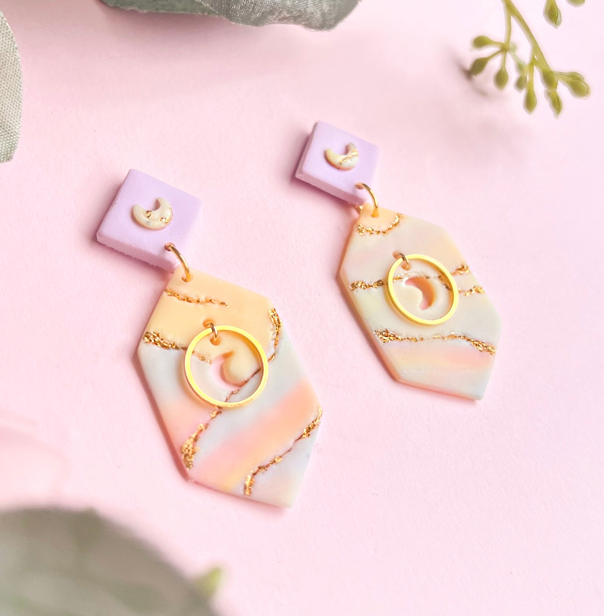 Lunar Rainbow Quartz Earrings