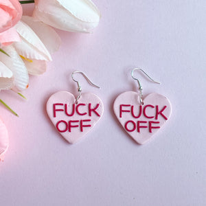 Conversation Heart Earrings (Pink)