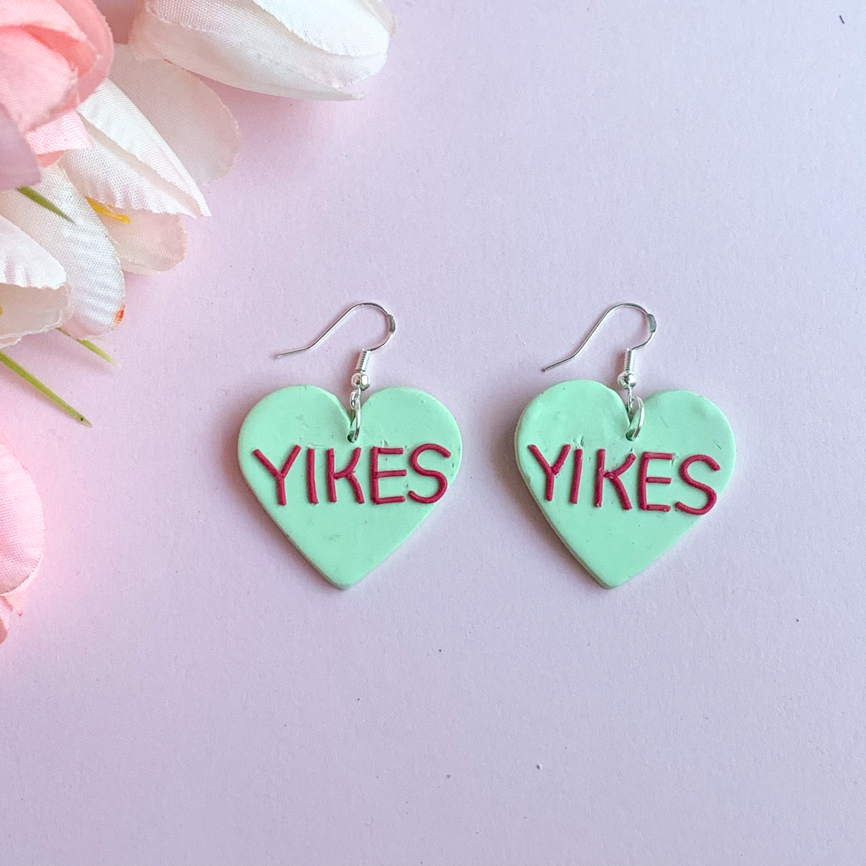 Conversation Heart Earrings (Green)