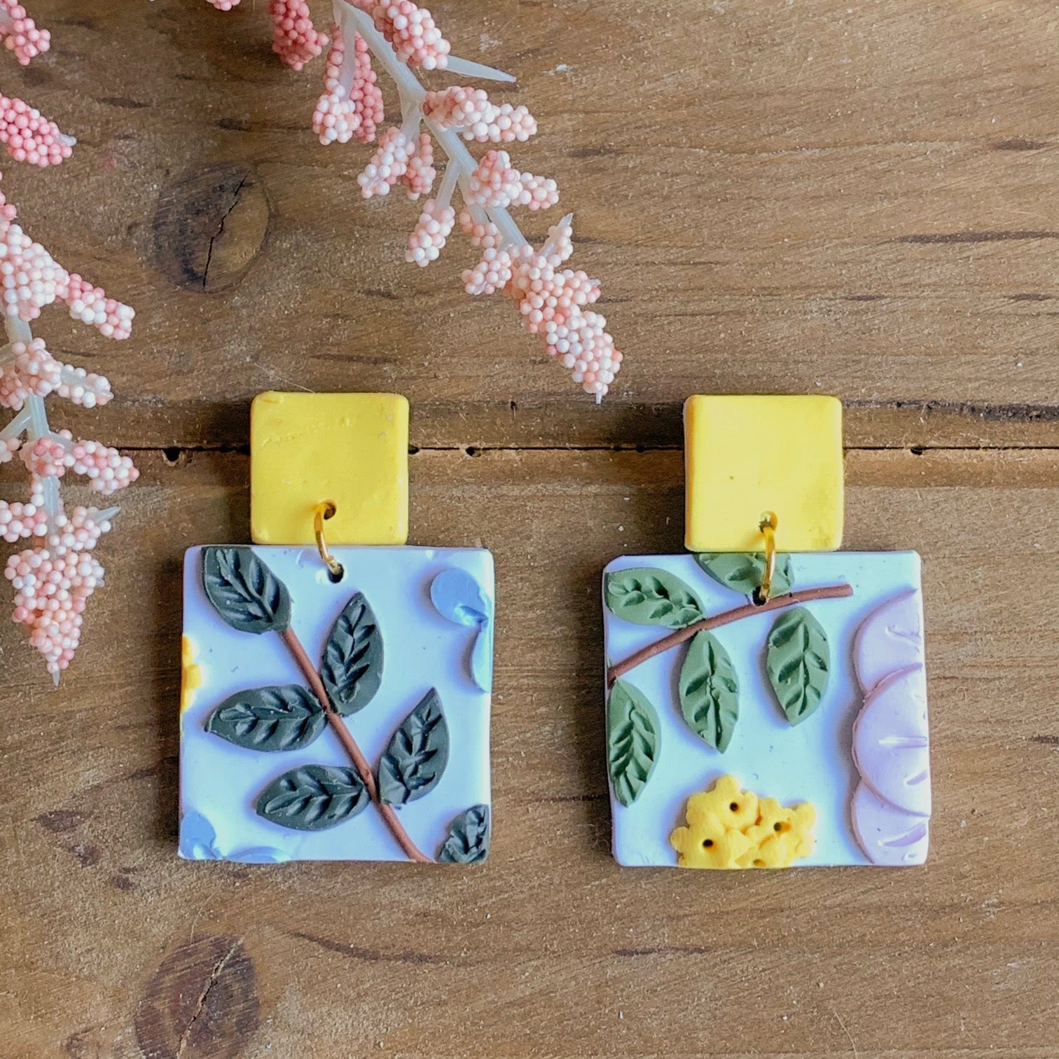 Spring Floral Earrings (Square)