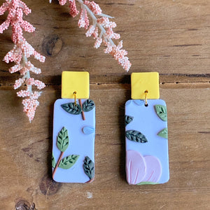 Spring Floral Earrings (Rectangle)