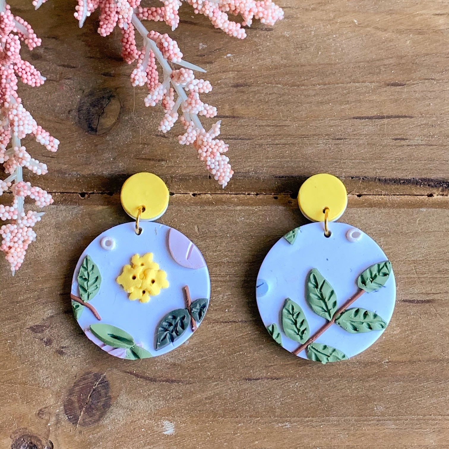 Spring Floral Earrings (Circle)