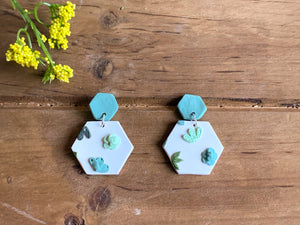 Succulent Slab Earrings (hexagon)