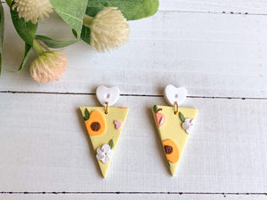 Peachy Love Slab Earrings (Triangle)