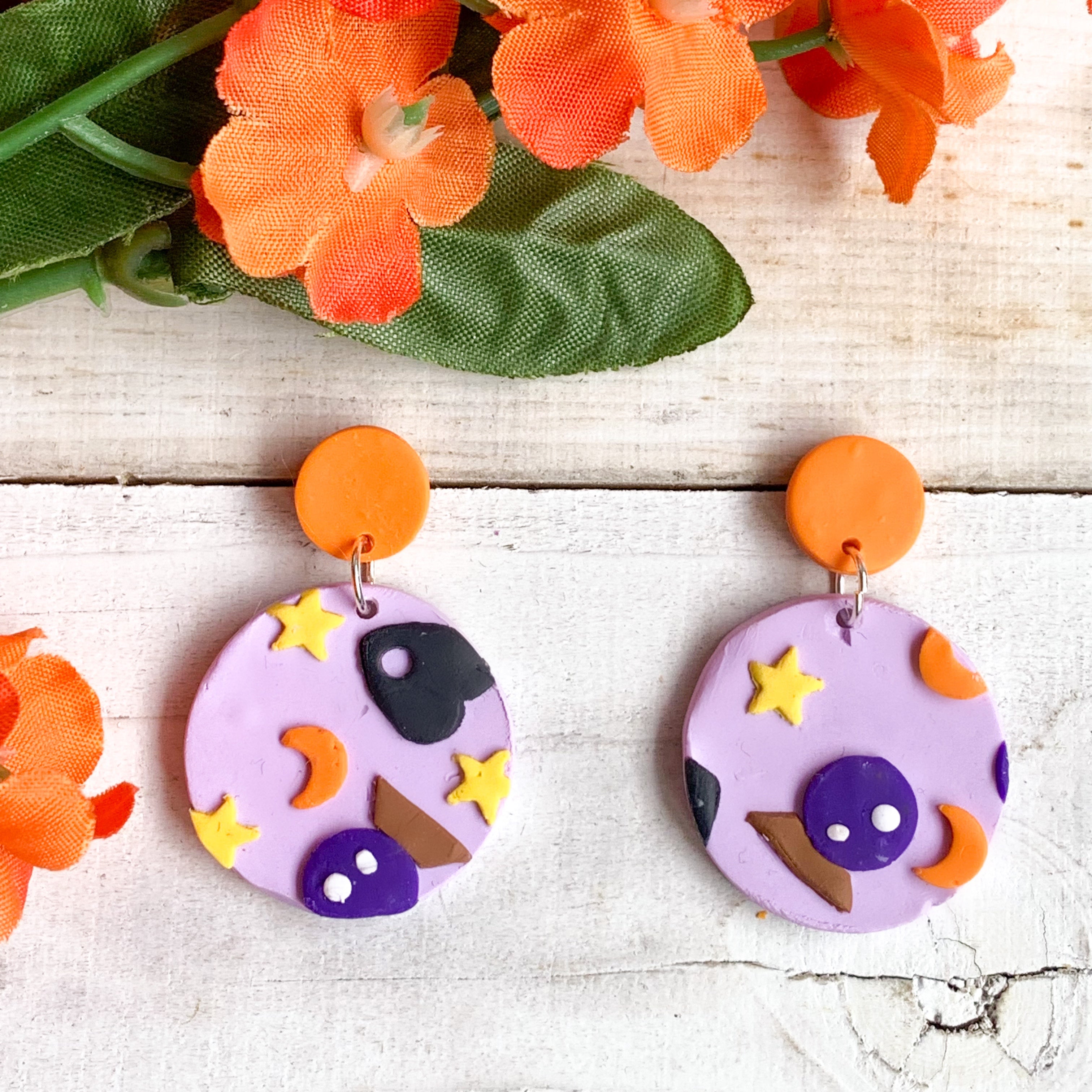Witchy Slab Earrings (Circle)