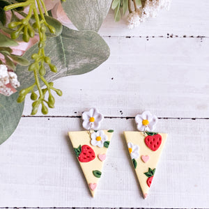 Strawberry Love Slab Earrings (Triangle)