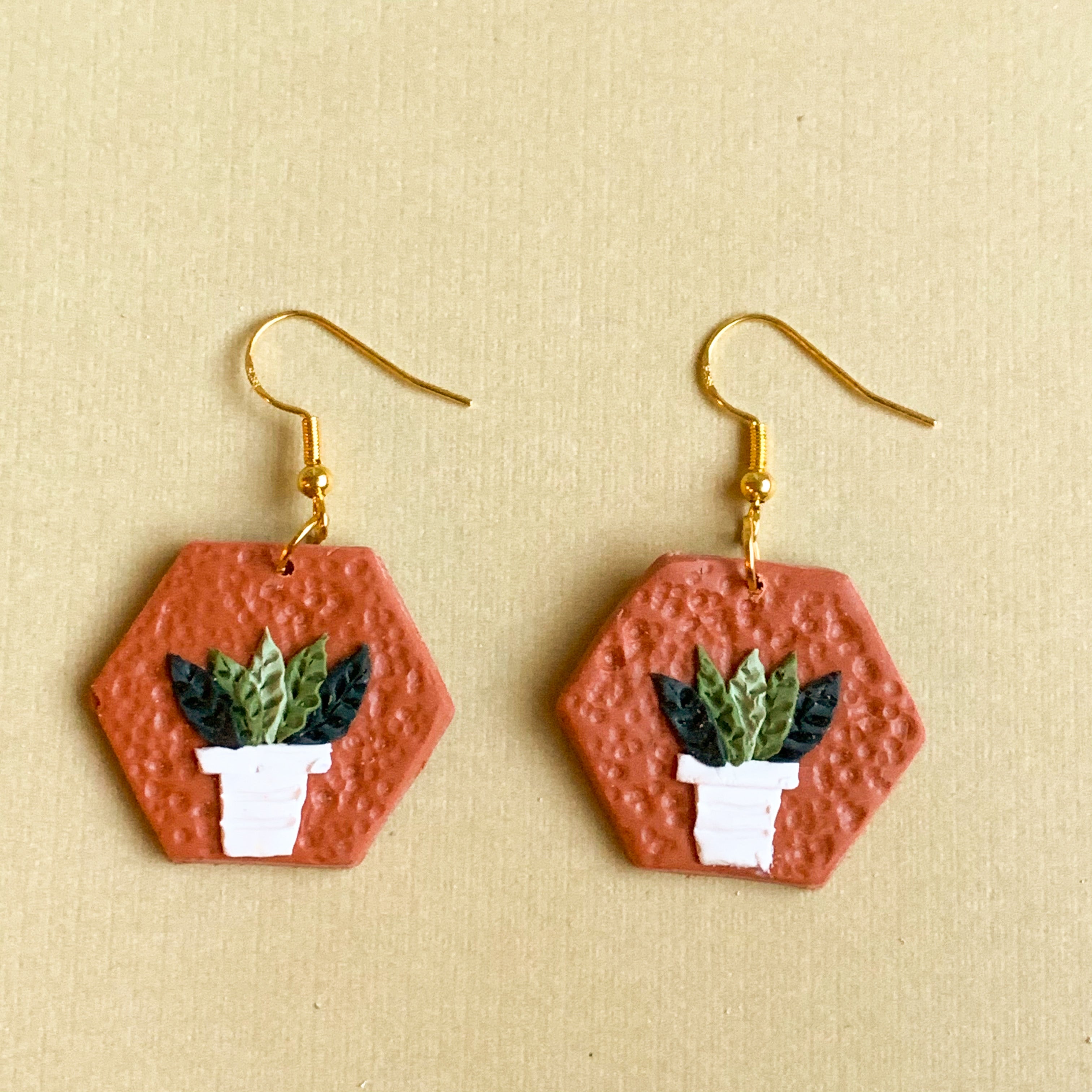 Plant Baby Earrings (hexagon)