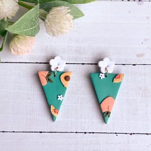 Peach Slice Slab Earrings (Triangle)