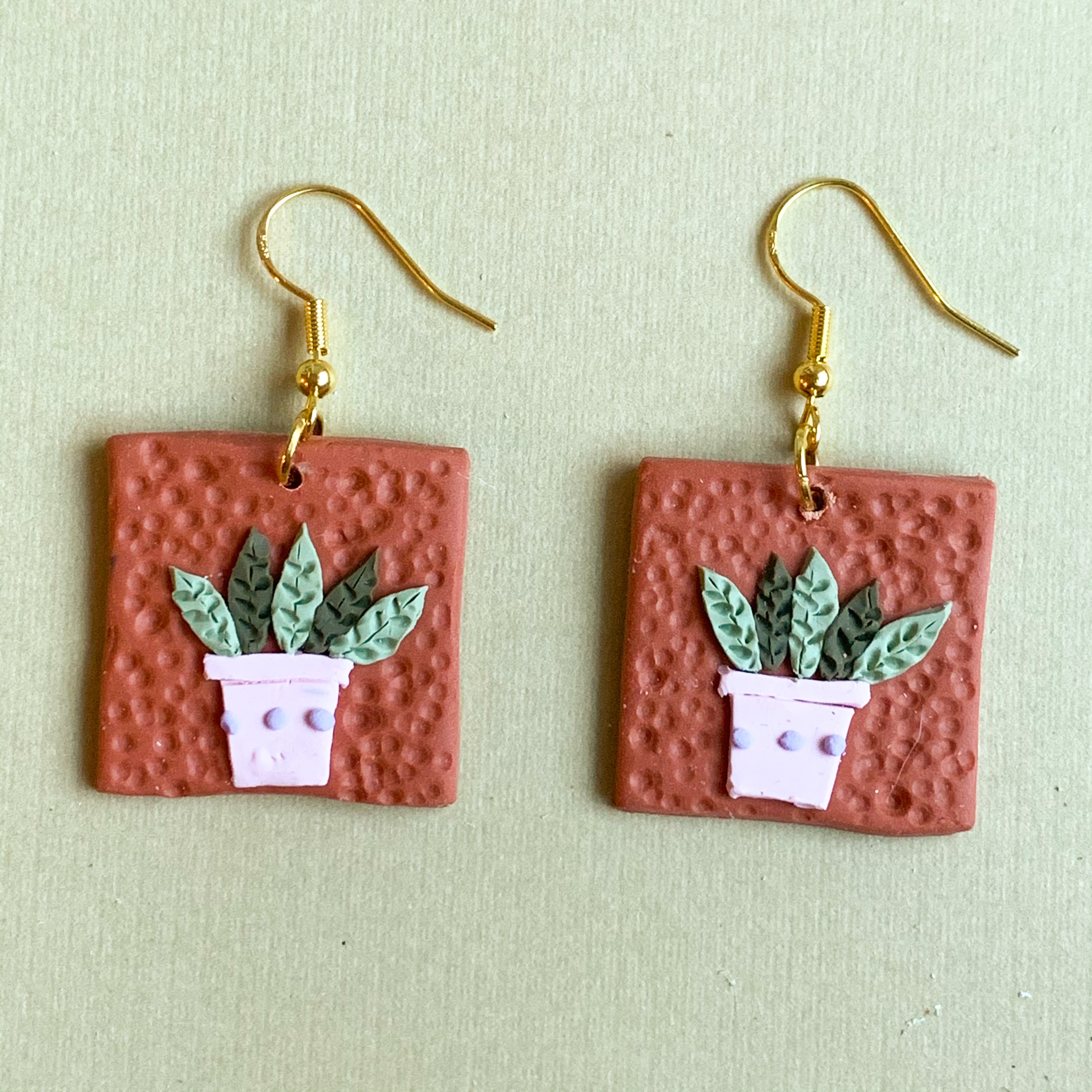 Plant Baby Earrings (square)