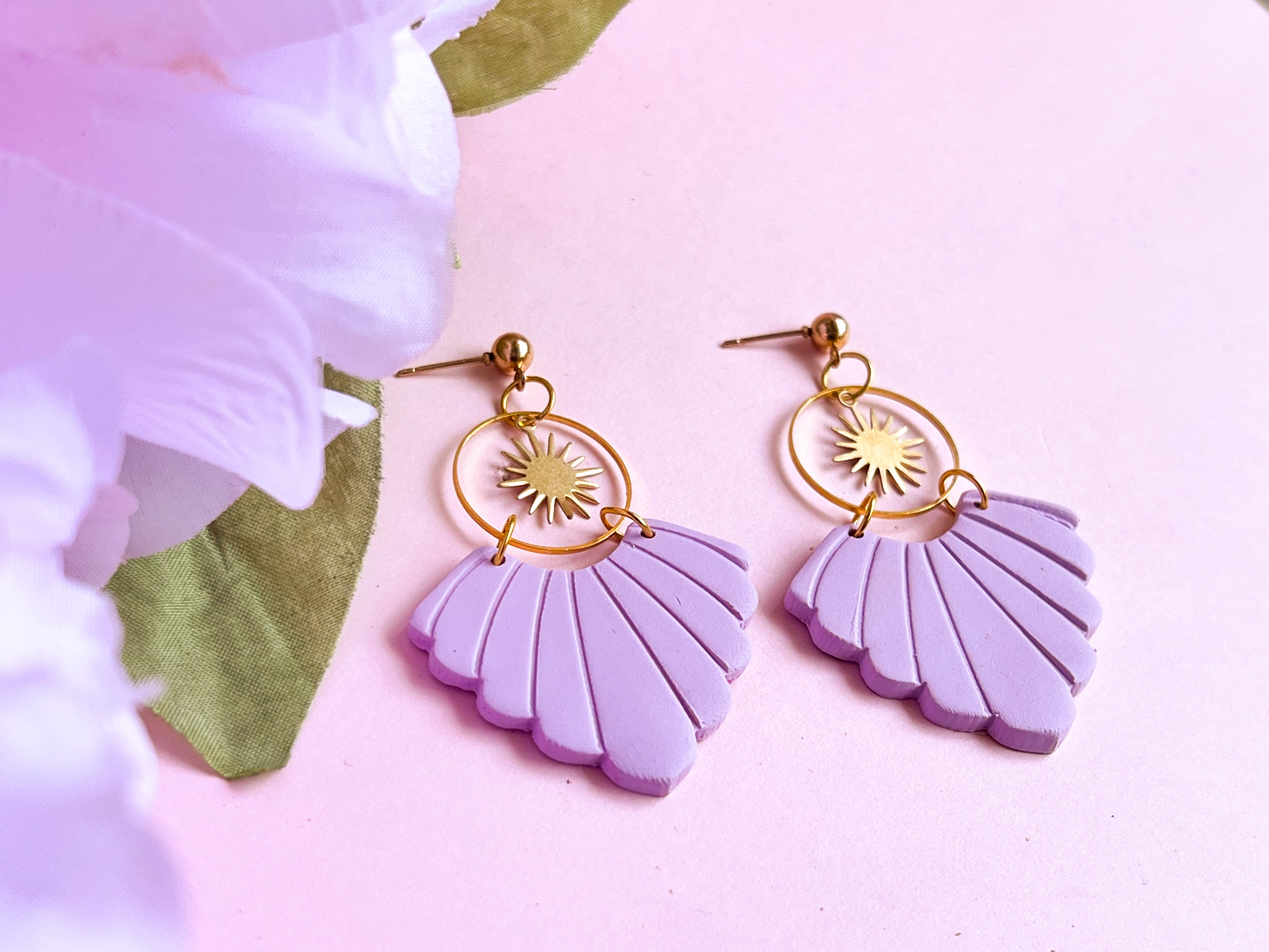 Sunburst Earrings (Lavender)