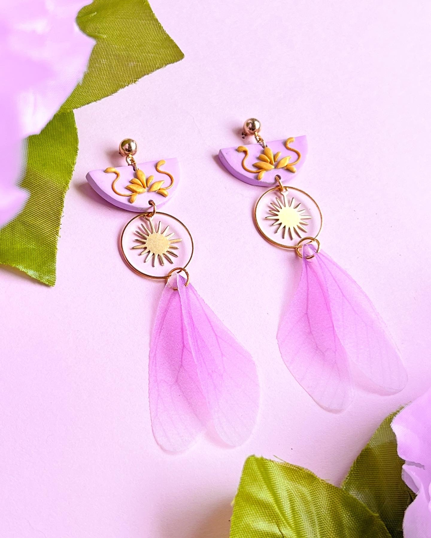 Fairy Wing Earrings (Purple)