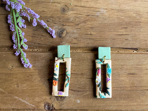 Summer Floral Slab Earrings (rectangles)