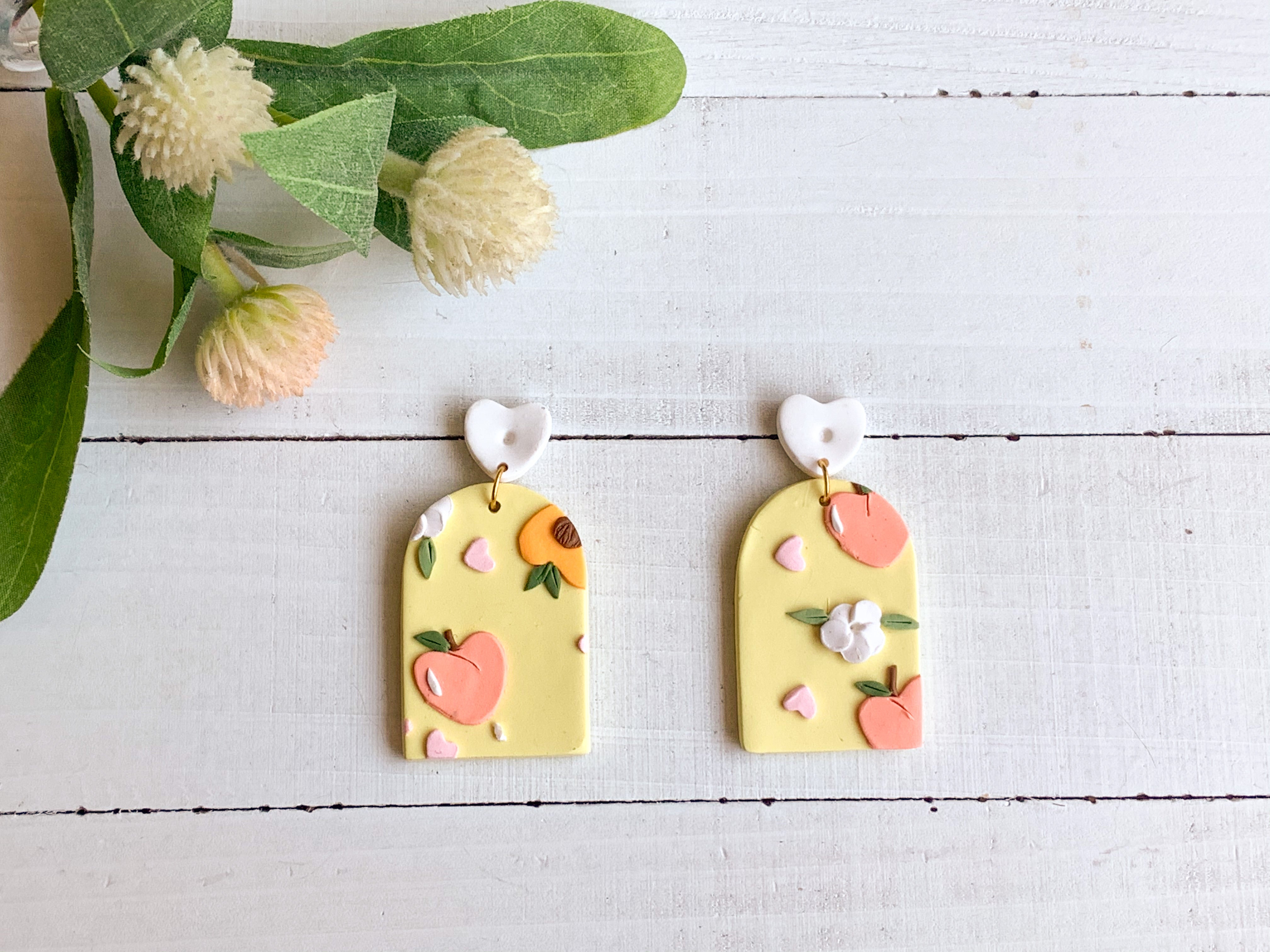 Peachy Love Slab Earrings (Arches)