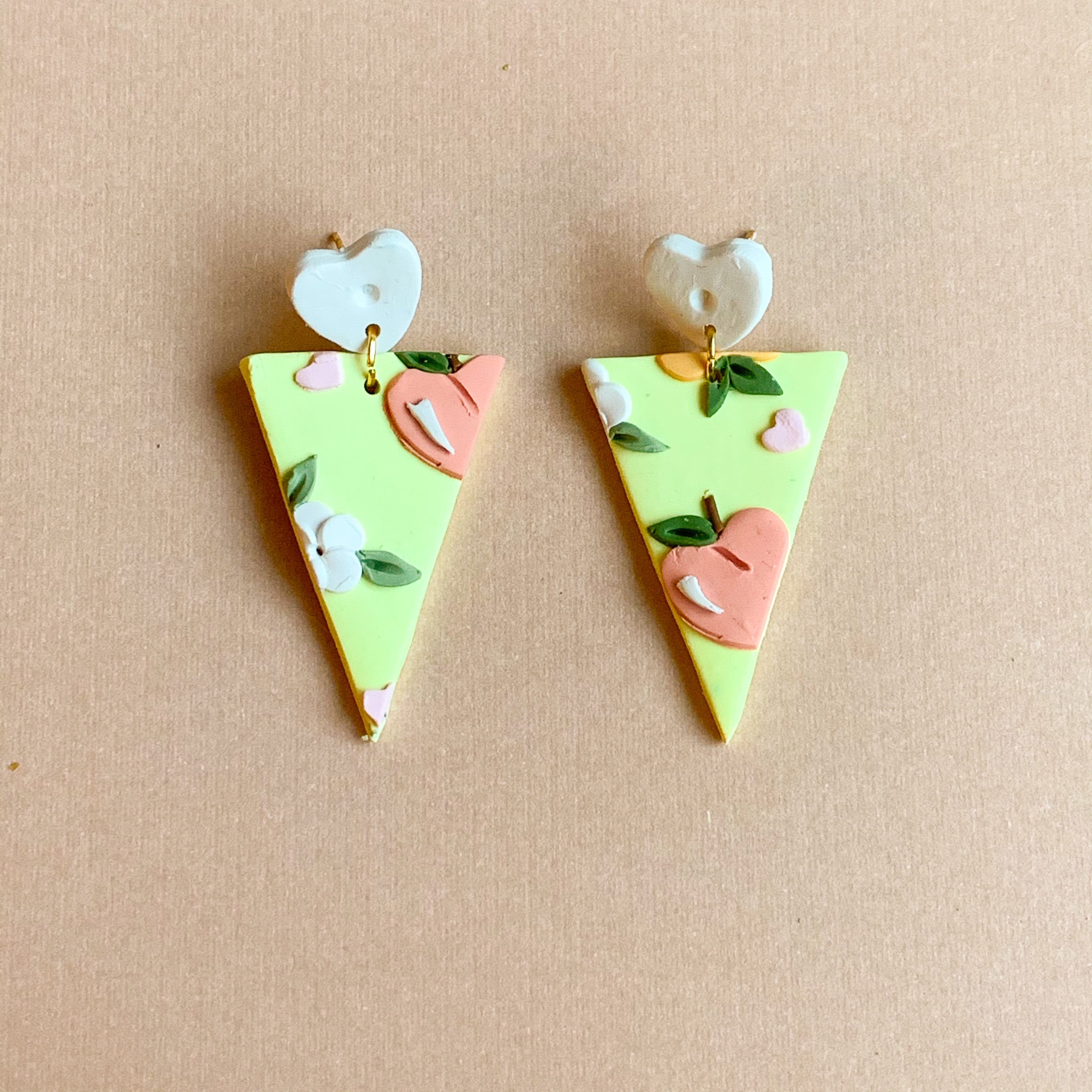 Peachy Love Earrings (triangle)