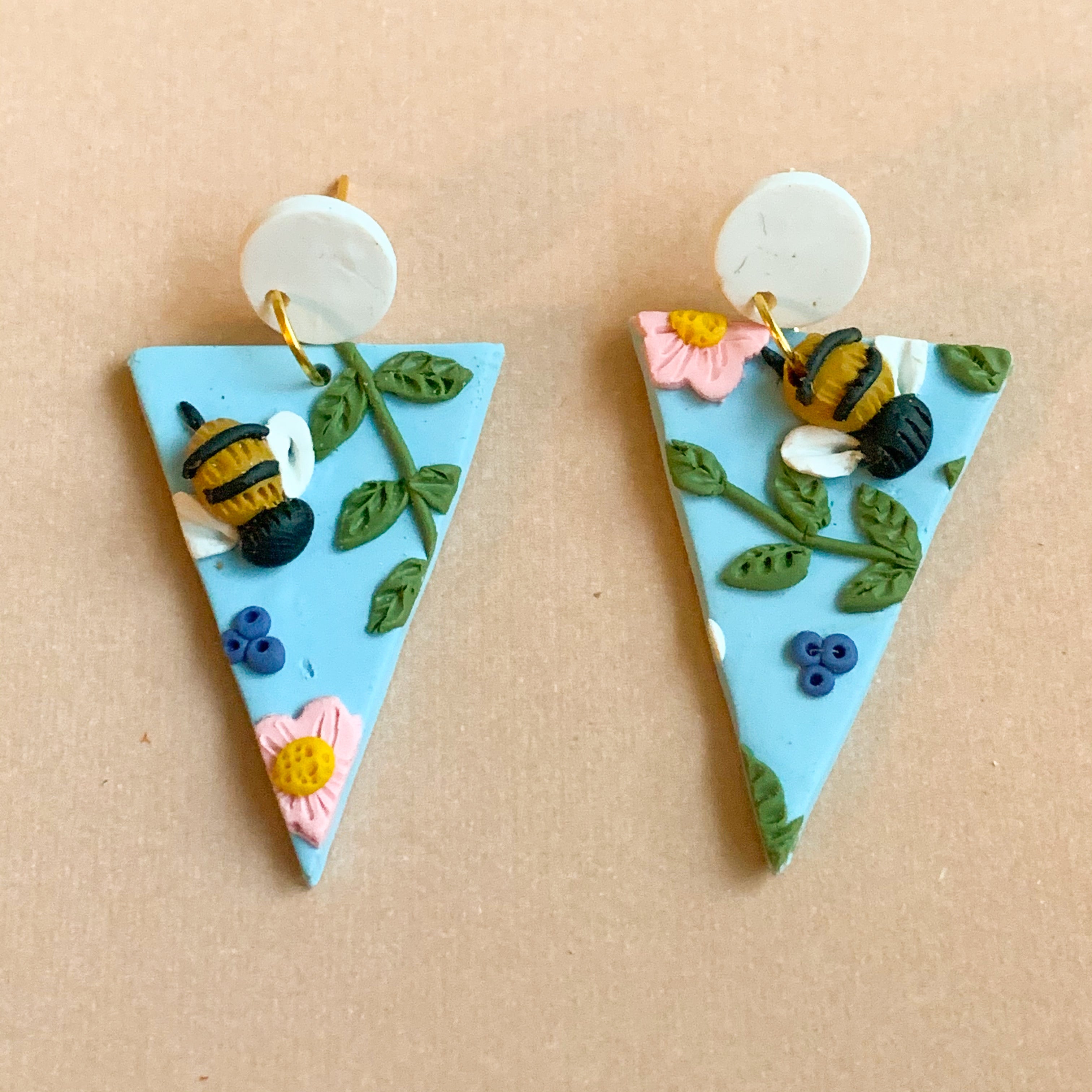 Honey Bee Earrings (triangle)