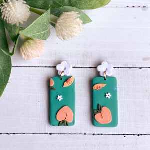 Peach Slice Slab Earrings (Rectangles)