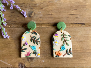 Summer Floral Slab Earrings (arches)