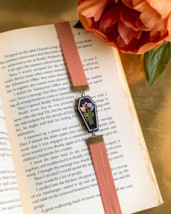 Floral Coffin Elastic Bookmark