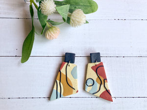 Abstract Slab Earrings (Large Quadrilateral)